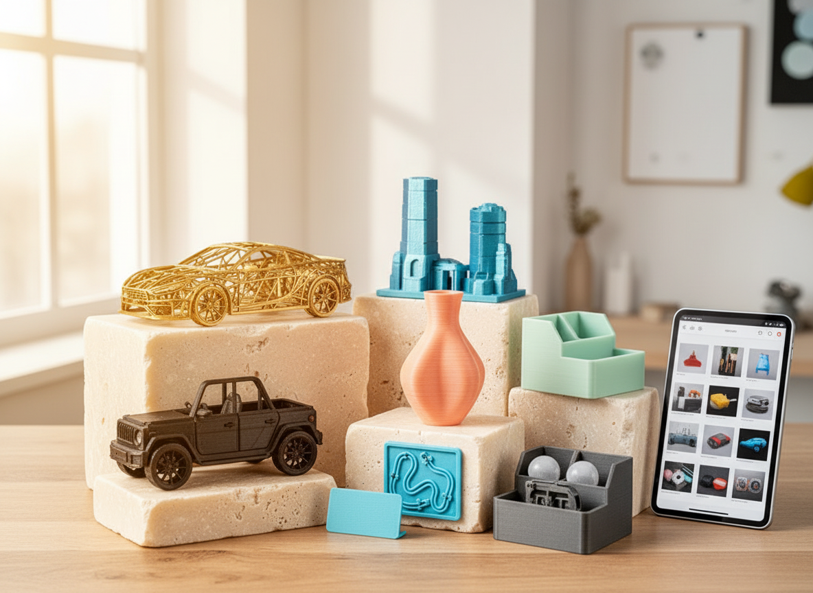 Curated gallery of original PrintZilla inventions and personalised 3D-printed design ideas