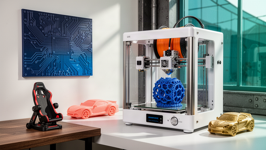 Precision printer inside a premium design workshop